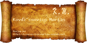 Kovácsovics Martin névjegykártya