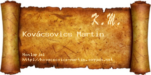 Kovácsovics Martin névjegykártya